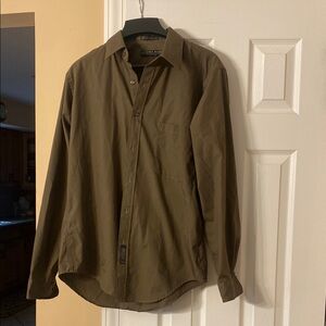 Geoffrey Beene Olive Casual Button Down Shirt